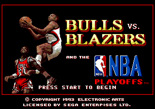 Заставка игры Bulls versus Blazers and the NBA Playoffs